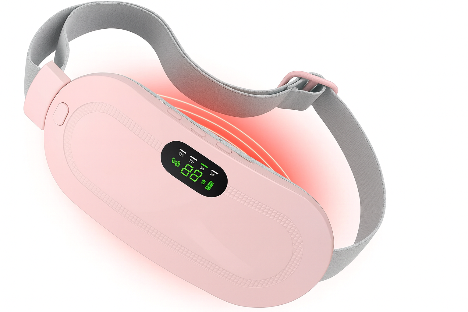 Wireless Period Heating Pad with Massage –Cramp Relief Device Far Infrared Heat, 3 Modes, 56-Inch Adjustable Belt, Rechargeable 1800mAh